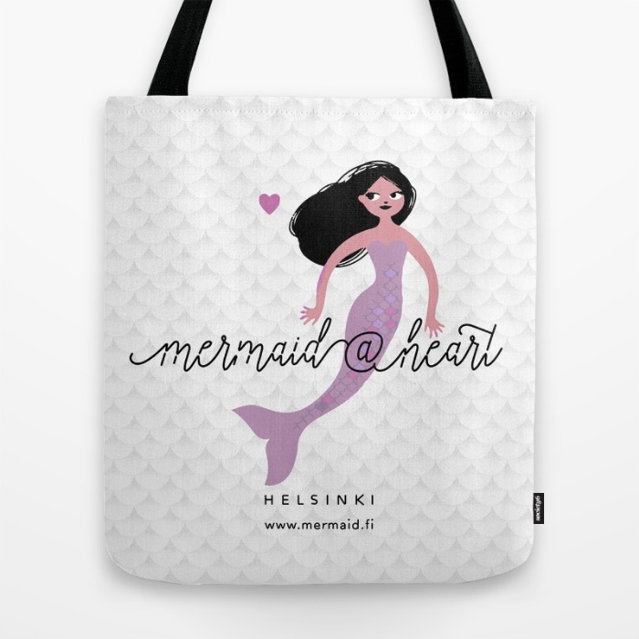 Mermaid at Heart tote bag
